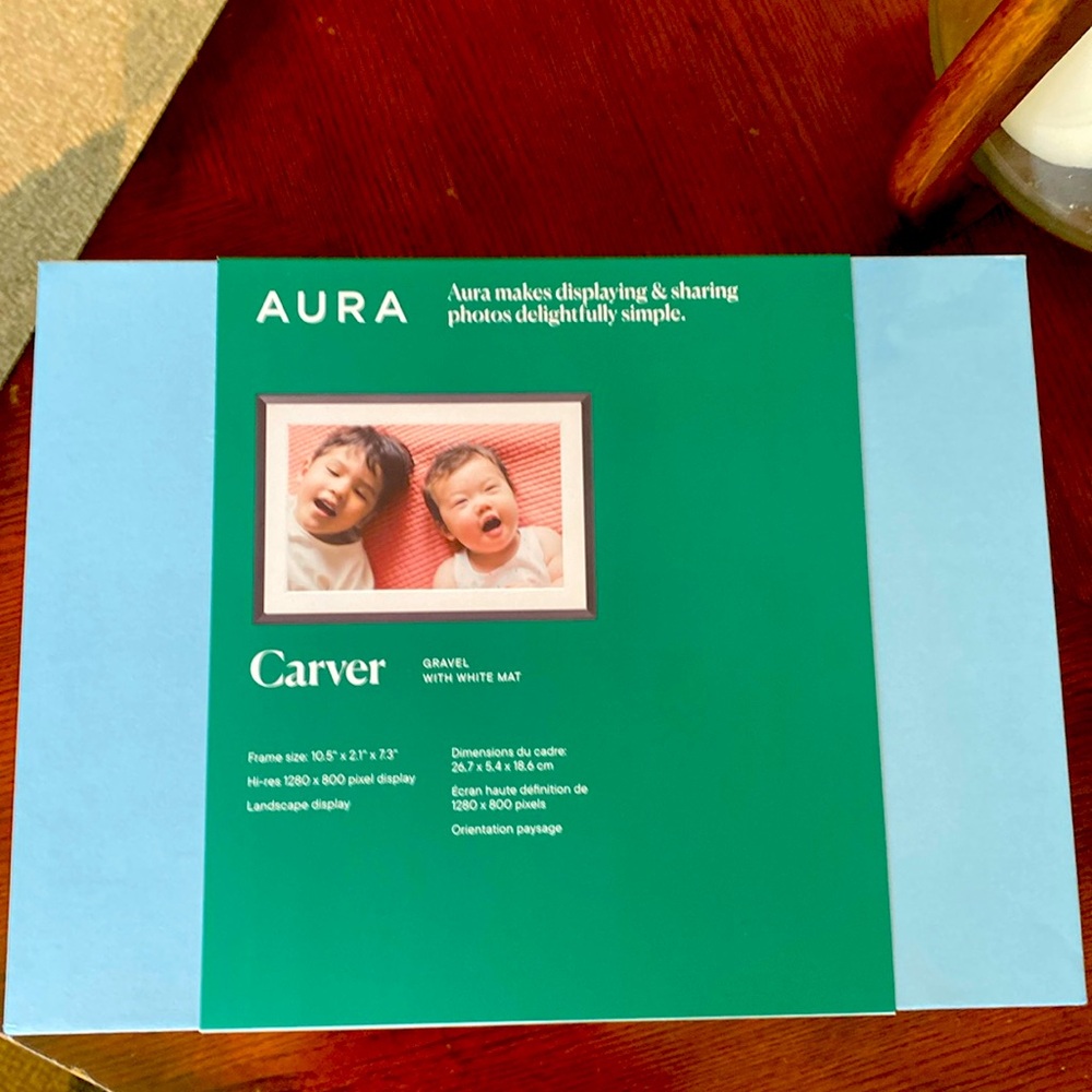 AURA Carver Stone Collection Digital Picture Frame - Basalt 10.5" *NEW IN BOX*